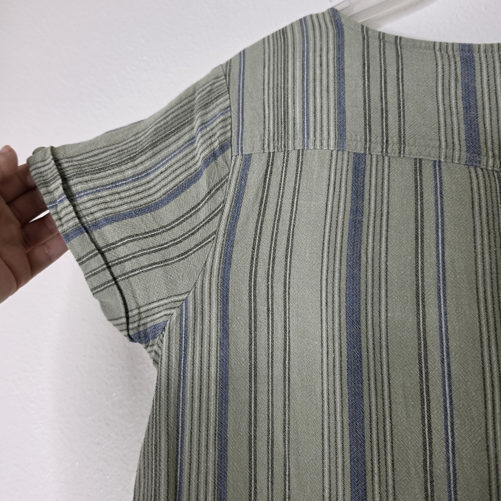 Cloth & Stone Striped Linen Blend Shift Dress Green And Blue Size S - Picture 8 of 12